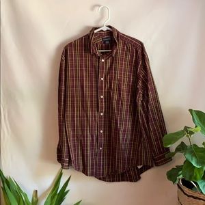 Bottom down shirt (maroon) - Lands End - L / XL